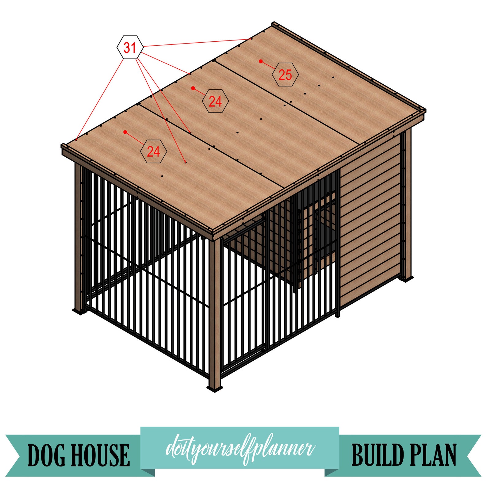 Diy Plans for Outdoor Dog Kennel Furniture Modern Dog House Etsy