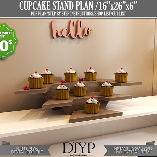 DIY Wood Cupcake Stand/craft Fair Display Build Plans Etsy
