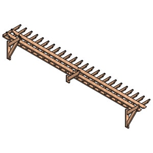 18 ft Garage arbor plan - two  Door garage arbor -DIY trellis plans - Window trellis - cottage door pergola plans