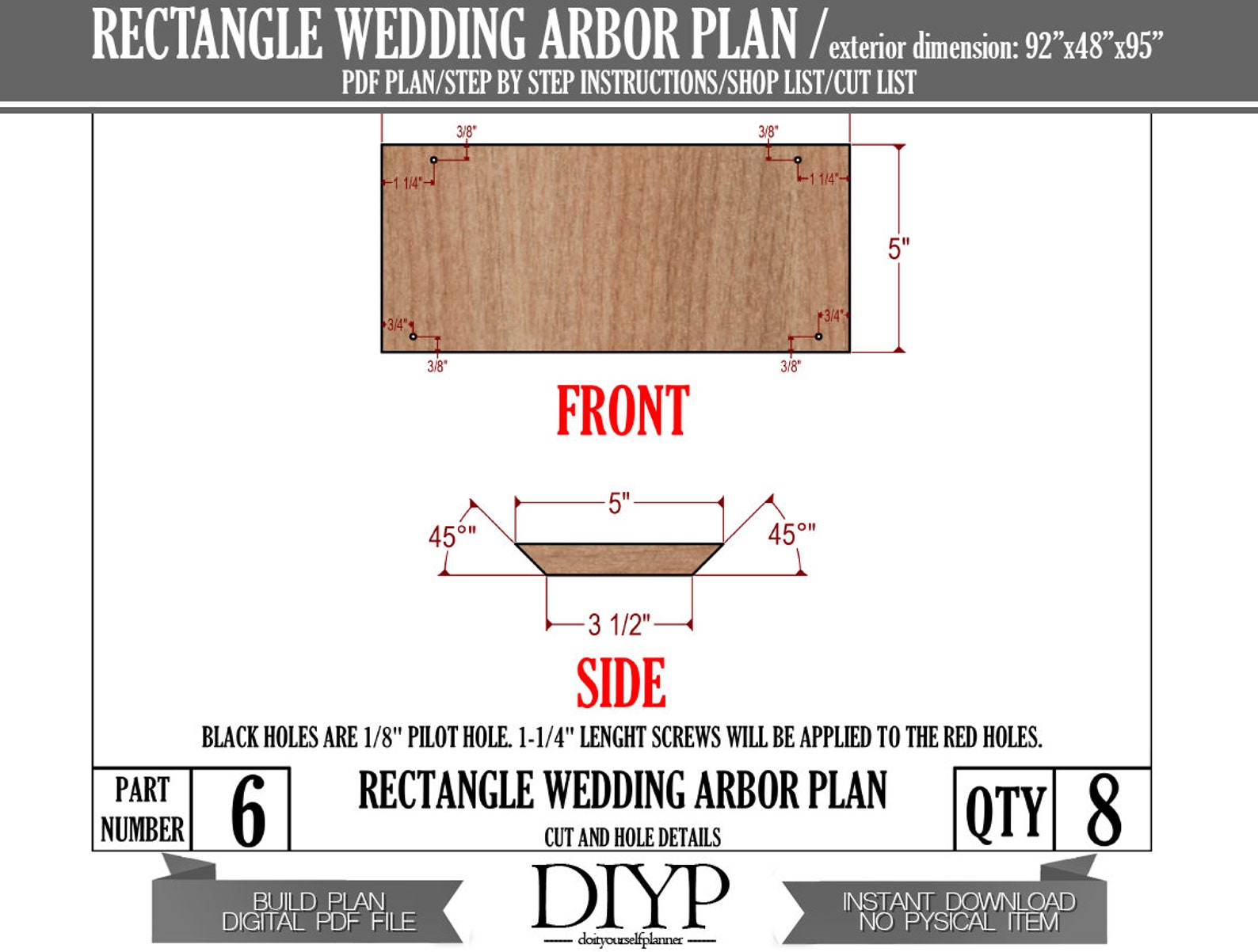 Diy wedding arbor plans build plan for wedding arch for bohem | Etsy