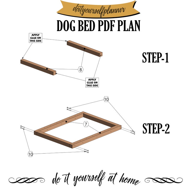 Dog Furniture Puppy Bed plan Wooden Dog Bed Plan Modern Medium Dog Bed image 4