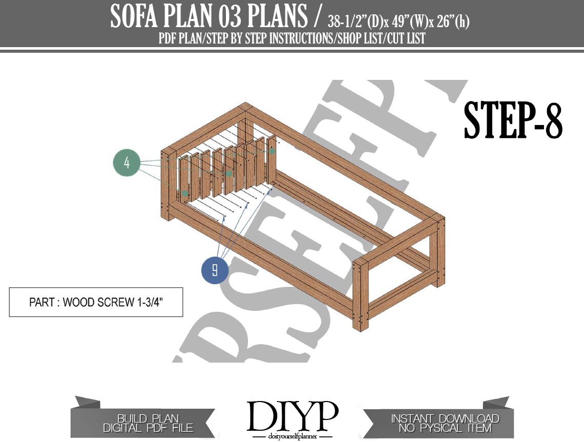 Sofa Build Plans Sectional Couch Sofa Bed Plan Futon Bed Etsy