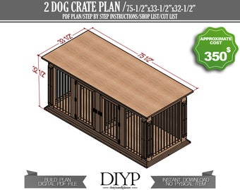 double dog crate plans, large indoor dog kennel ,dog crate plans, dog house, diy kennel, diy plans, wooden dog crate