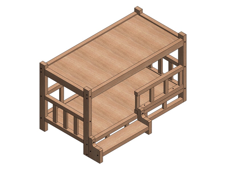 Wooden Elevated Dog Bed Plan, Bedside/Sofa Side End Table with Dog Lounge Sofa, Perfect for Dogs Cats, Spacious Storage