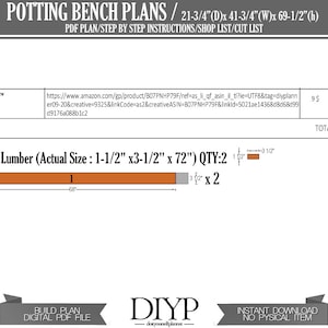 DIY Plans for Potting Bench, Easy woodworking plan for wooden table image 3