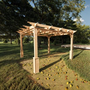 Backyard discovery cedar pergola, 14 ft. x 14 ft. patio pergola plans