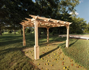 Cedar Pergola Plans: 14 ft Backyard Patio (Digital Item)