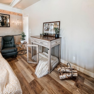 DIY Plans for Single Large Dog Kennel with drawers - Dog Crate Furniture - Build plans for dog cage