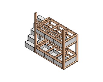 Craft Your 2-Storey Twin Size Bunk Bed with DIY Woodworking Plan