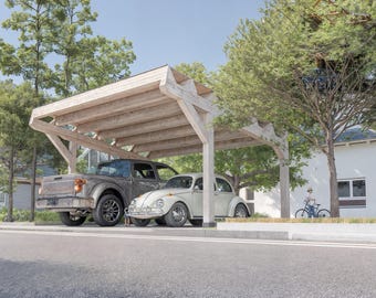 DIY Carport Plan – Single Slope Roof, 6.5m x 5.5m (Digital Download)
