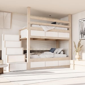Craft Your 2-Storey Twin Size Bunk Bed with DIY Woodworking Plan