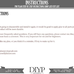 May include: Instructions for building a DIY project. The text includes tips for assembling and gluing parts, answering frequently asked questions, and providing feedback. The text also includes the website and email address for the creator of the instructions.