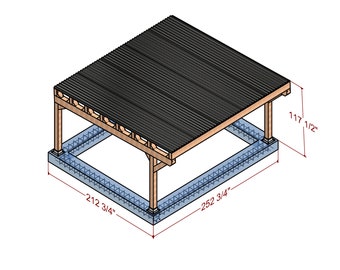 17x20 Carport Plan: DIY Wood Carport Design & Permit Drawing (PDF Download