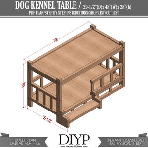 Wooden Elevated Dog Bed Plan, Bedside/Sofa Side End Table with Dog Lounge Sofa, Perfect for Dogs Cats, Spacious Storage