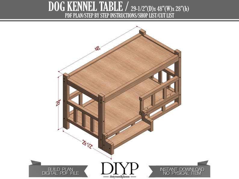 Wooden Elevated Dog Bed Plan Bedside/sofa Side End Table With Etsy UK