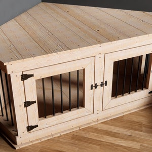 Corner Dog Crate for diy woodworking plan Dog Furniture Build own Easy and Cheap dog crate image 7