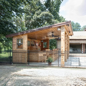 20x20 Outdoor Kitchen Plans , Patio Kitchen , Open-Air Kitchen , Outdoor Dining Patio , Backyard Party Pavilion - Outdoor Bar
