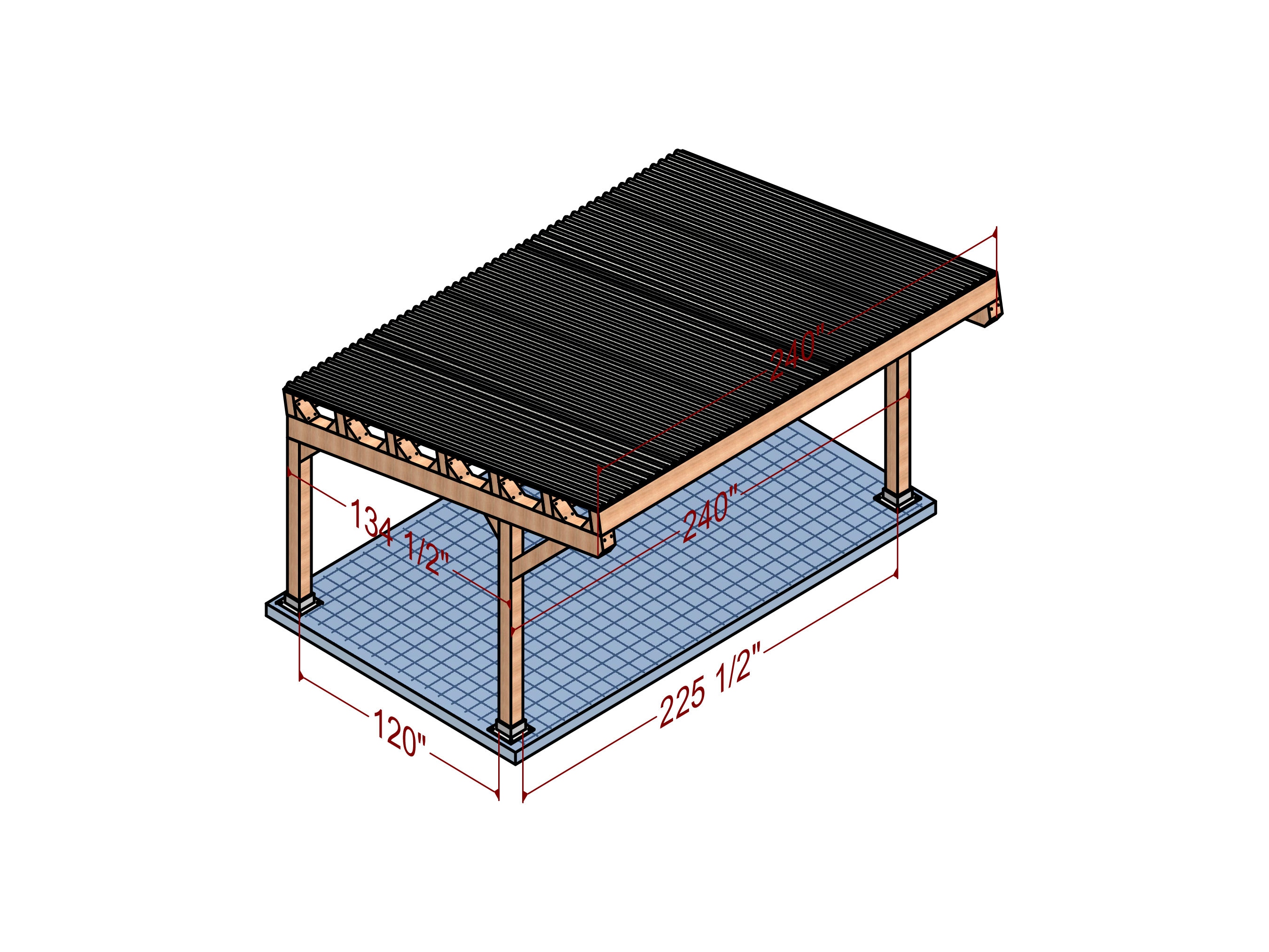 Sloping Rear Car Design DIY Wooden Car Garage Plan (16x20 Ft) - Sloping Roof Design - Etsy