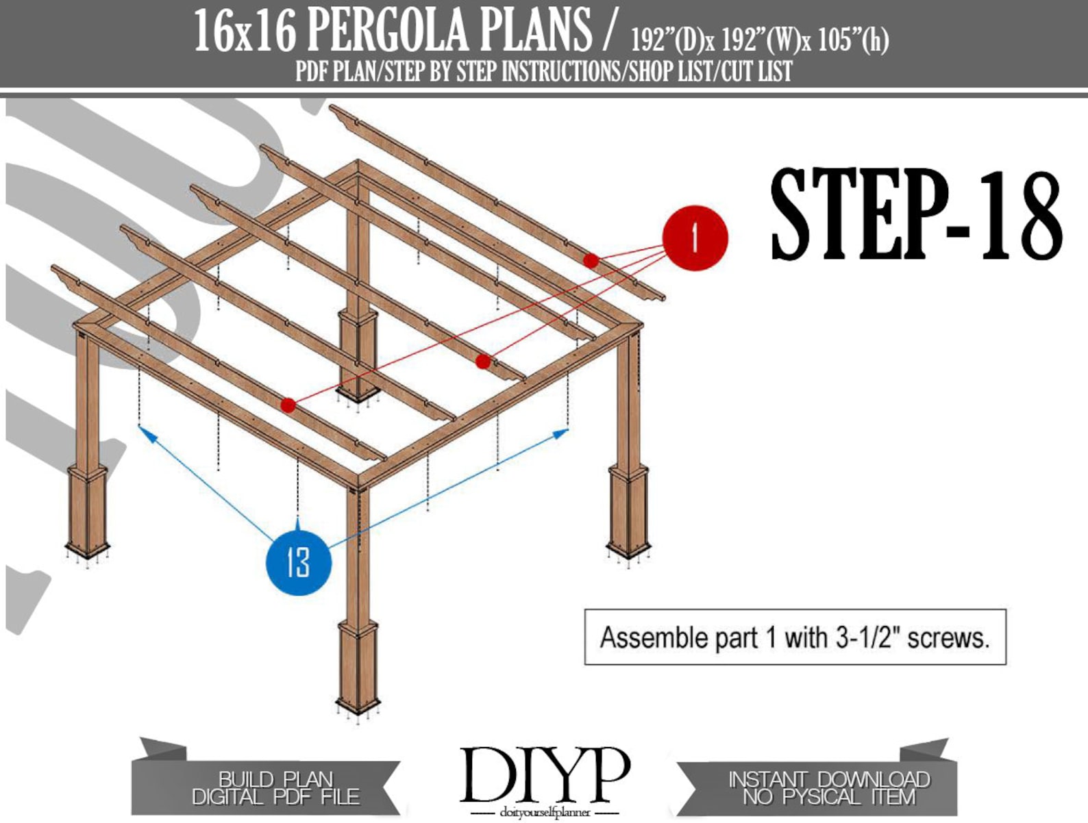 16X16 Pergola Plans