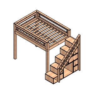 Diy loft bed on sale plans with stairs