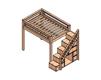 Diy loft bed plan for adult,diy loft bed plans,built in bunkbed plan,building bunkbeds pdf plan