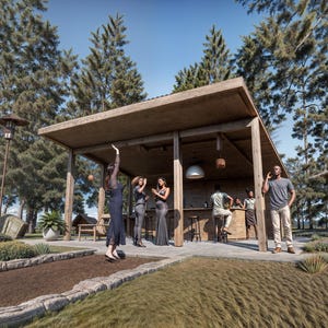 12x12 Outdoor Patio Plans , Outdoor Bar Plans , Yard Bar , Patio Bar , Yard Bar With Roof
