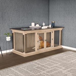 Large dog crate plans, dog bed plans, indoor dog kennel, dog house, diy kennel plans, wooden dog cage