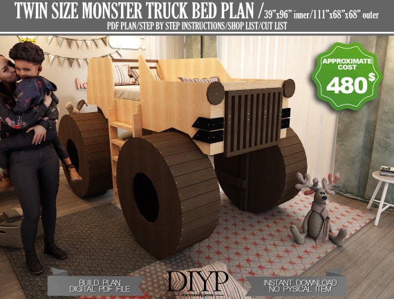 Twin Size Bed Frame Diy Bed Frame Diy Bed Plan Diy Boys Bed Plan