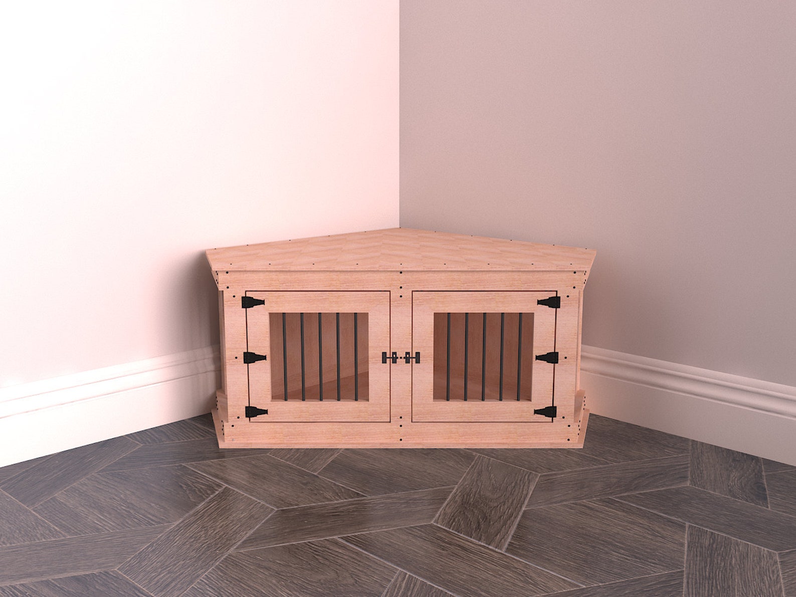 Corner Dog Crate for Diy Woodworking Plan Dog Furniture Etsy