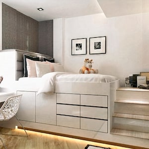 Space saver bunkbed,Full size bunkbed plans, bunkbed with storage, bunkbed with drawers