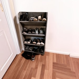Wall mount shoes storage rack-wall shoes storage plans-shoe storage plan-wood shelf plan-storage rack plan-wall mount rack-shoes shelf plan