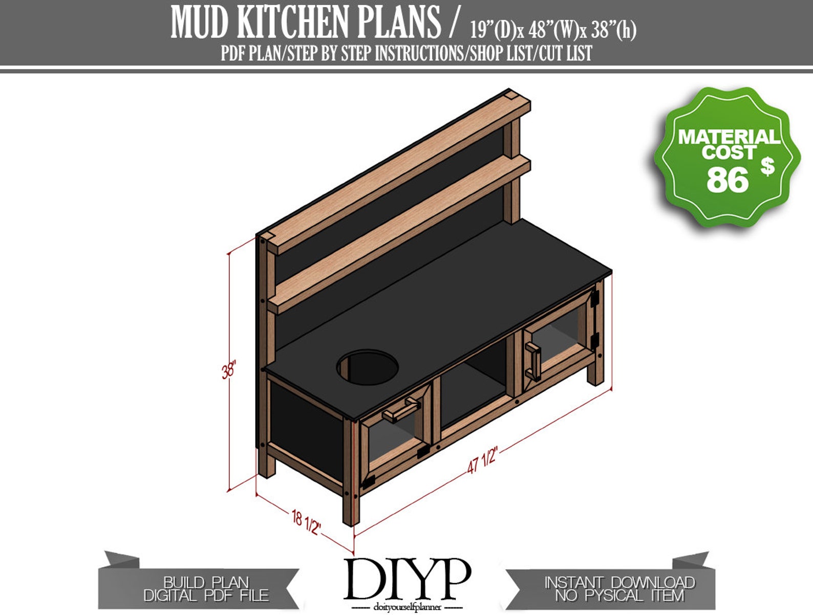 Mud Kitchen Diy Plans Easy Build Kid's Mud Kitchen PDF - Etsy España