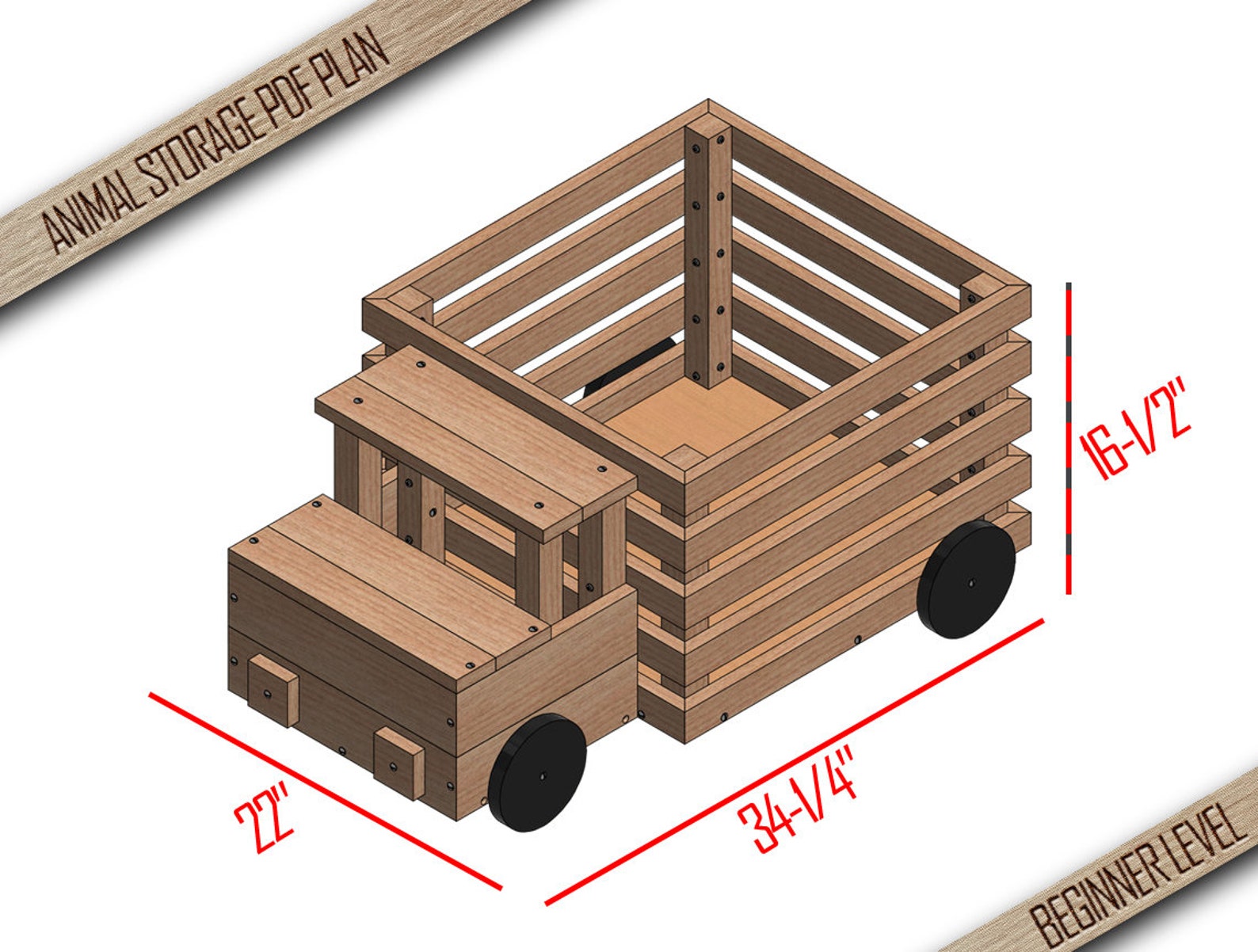 Diy Toy Storage Plan Wooden Toy Box Truck Toy Storage Toy Etsy