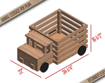 トラックのおもちゃ収納プラン：DIY木製おもちゃ箱（デジタル 