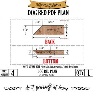 Dog Furniture Puppy Bed plan Wooden Dog Bed Plan Modern Medium Dog Bed image 7