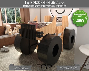 DIY Plans for Kid's Bed - Twin Size Bed Frame Build Instructions, Toddler bed frame