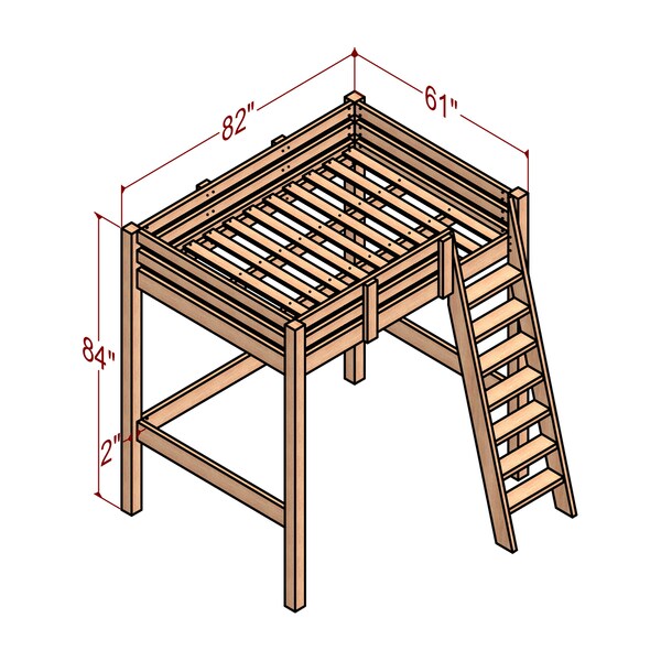Full Size Loft Bed Plans Etsy