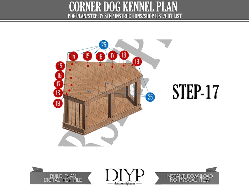 Corner Dog Crate Plan Corner Dog Kennel Build Own Easy and Etsy