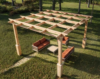 12x12 Pergola Plan: DIY Woodworking Instructions (Digital Download)