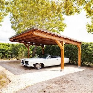 6mx6m Carport Plans DIY Wooden car garage - Construction plans for single Slope Carport