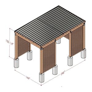 Modern 12x20 Carport Plan: DIY Wooden Car Garage (Digital Download)