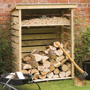 Useful Firewood Storage Shed Plans- DIY plans for wooden shelter with storage space