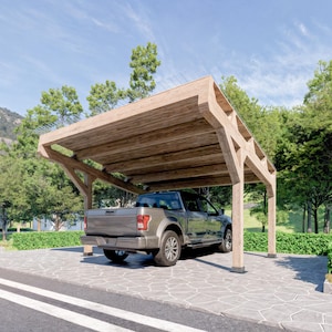 16&#39;x16&#39; Carport Plans - DIY Wooden car garage - Download Printable PDF