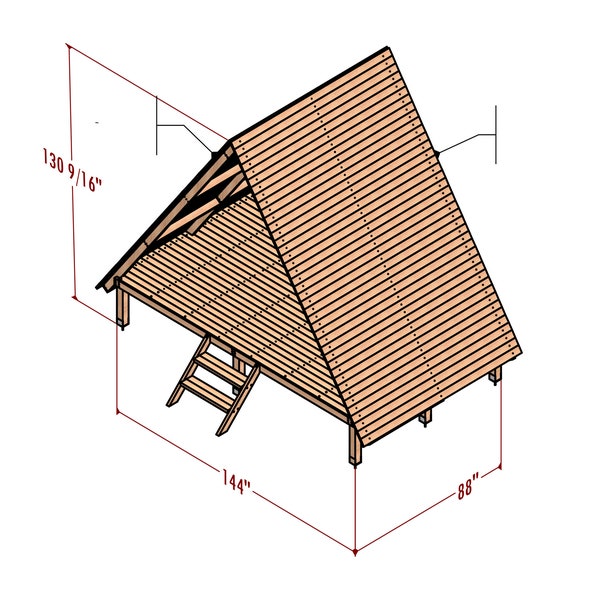 8x12 Playhouse plan , diy tiny house plan , wooden cabin plan