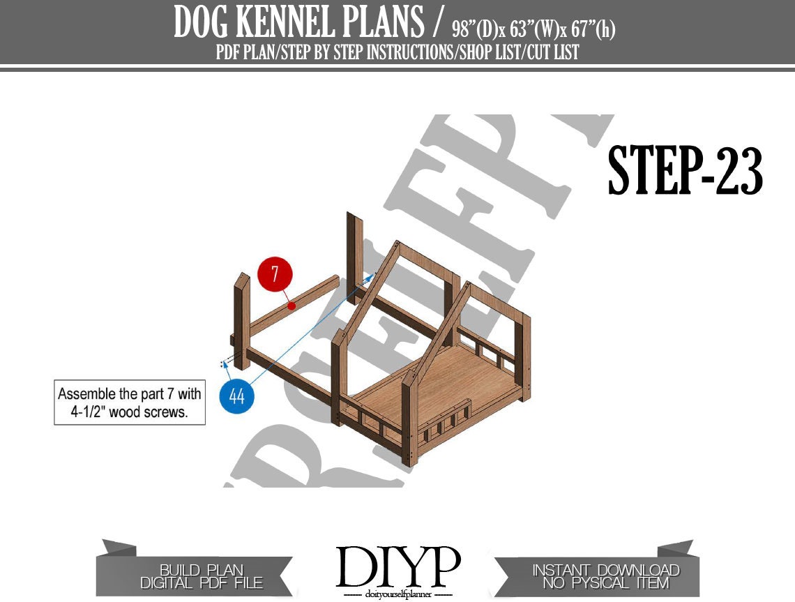 Dog Kennel With Patio Plans Outdoor Dog House Modern and Etsy