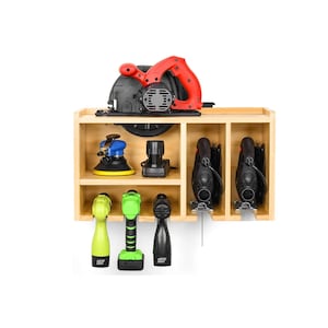 Drill Holder Woodworking Plan | Wall Mount Power Tool Organizer PDF with Cut List