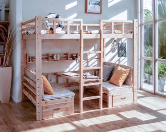 Hochbett-Plan in voller Größe: DIY Holzbearbeitung PDF Bauanleitung (Digitaler Download