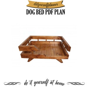 Dog Furniture Puppy Bed plan Wooden Dog Bed Plan Modern Medium Dog Bed image 2