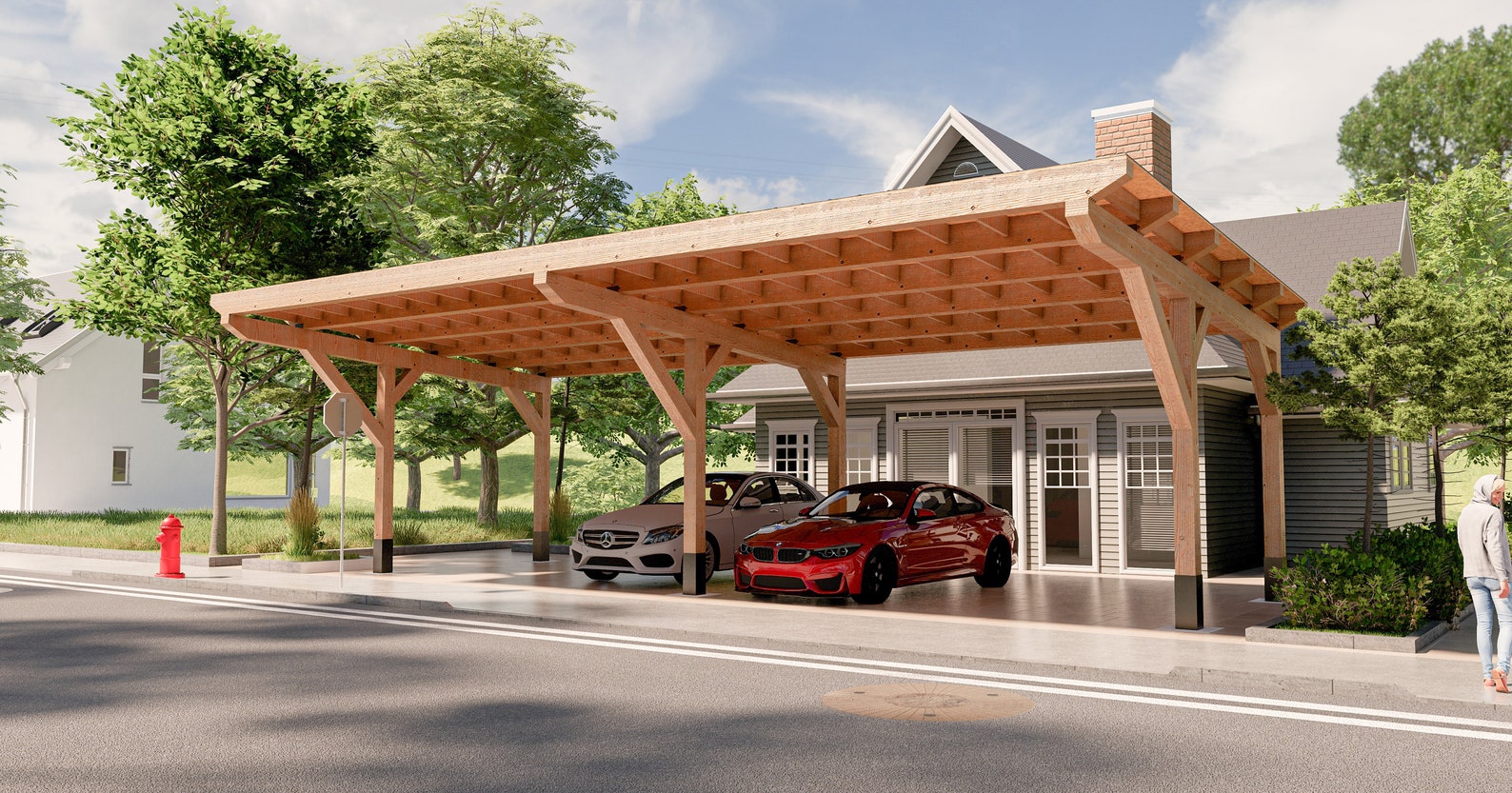 How to Build a 20x40 Ft Carport With a Sloping Roof: DIY Woodworking