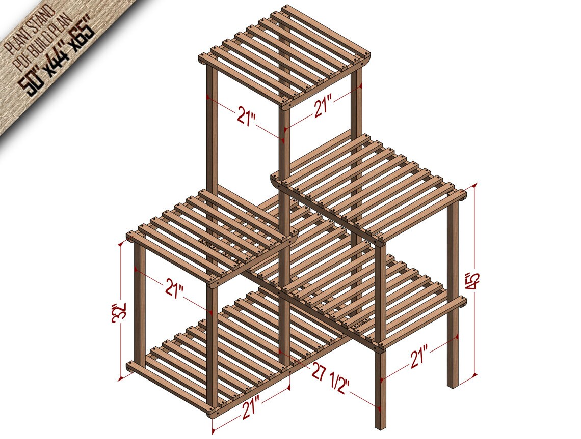 Digital Plans Diy Plant Stand Plan Indoor Plant Stand Plans Etsy New